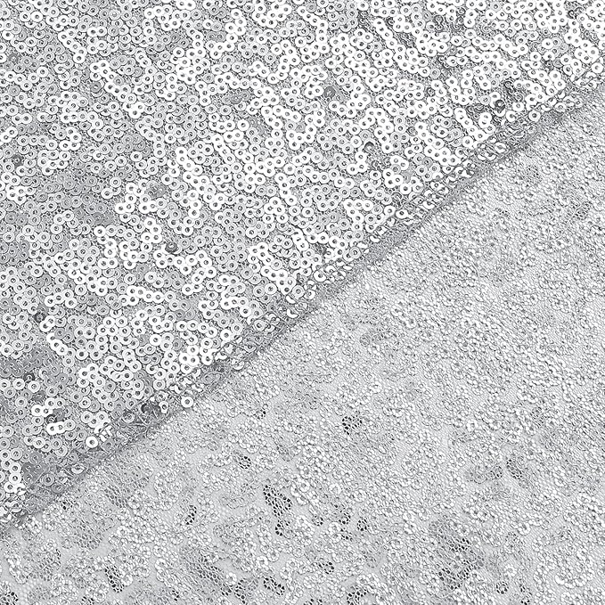Sugargirl Silver Sequin Backdrop Curtain 2FTx8FT Glitter Background Drapes - Image 7