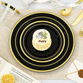 BESTVIP 300PCS Black Gold Dinnerware Set by Bestvip