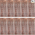 10 Pack Brown Backdrop Curtain 3.2ft x 8.2ft Metallic Tinsel Foil Fringe by Ohiyoo