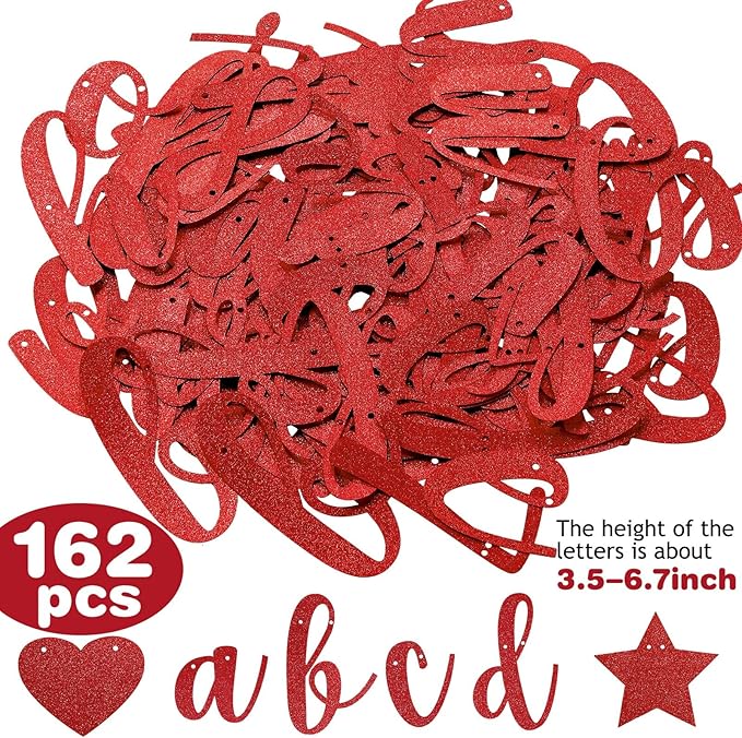 TaoBary 167 Pcs DIY Banner Kit Happy Birthday Glitter Banner Customizable - Image 4