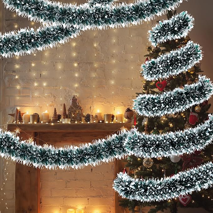 72 Feet Christmas Tinsel Garland Shiny Metallic Tinsel Twist Garland Streamers - Image 6