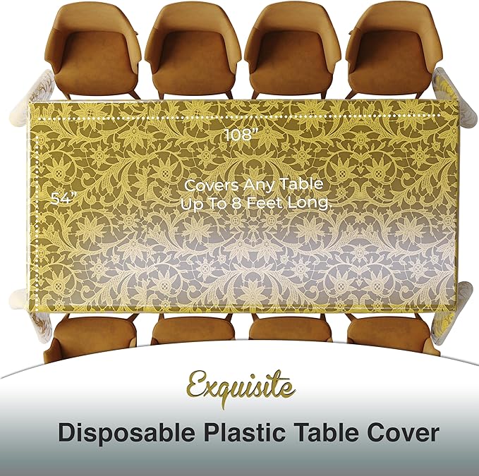 Exquisite Lace Table Cloth Rectangle Table Plastic 12-Pack Lace Tablecloth - Image 3