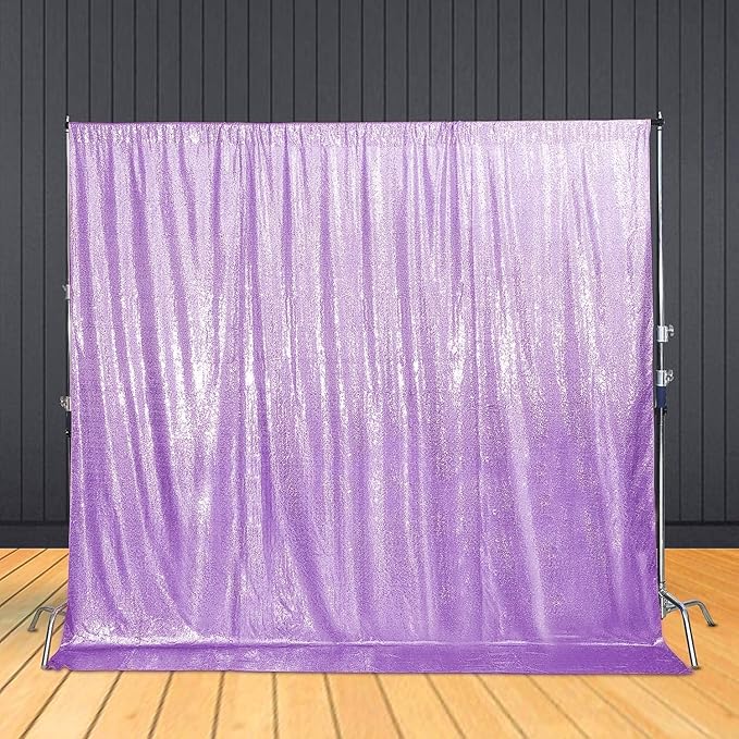 Poise3EHome 7Ft x 7Ft Lavender Sequin Backdrop, Glitter Thick Satin Sequin - Image 9