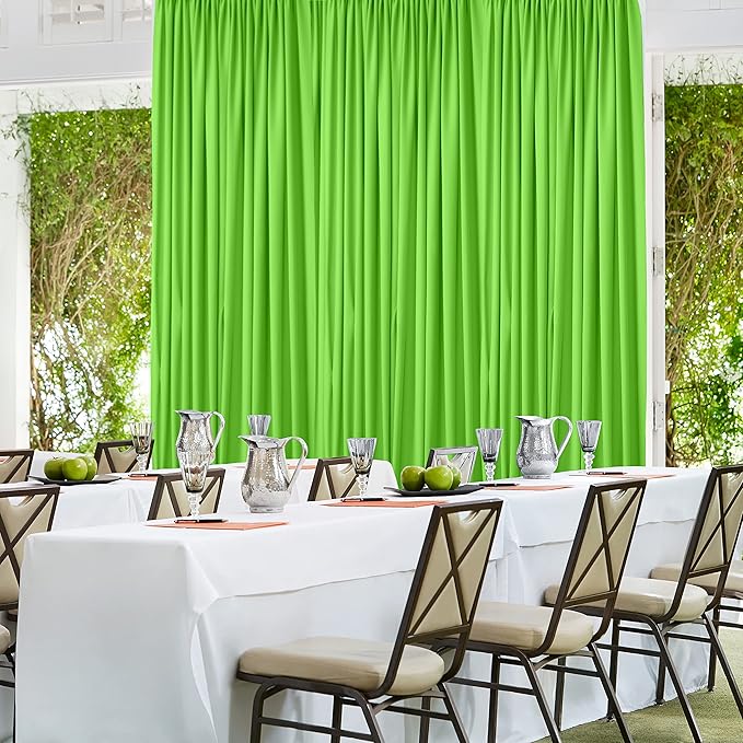 AK TRADING CO. 10 feet x 10 feet Light Green Polyester Backdrop Drapes Curtains - Image 2