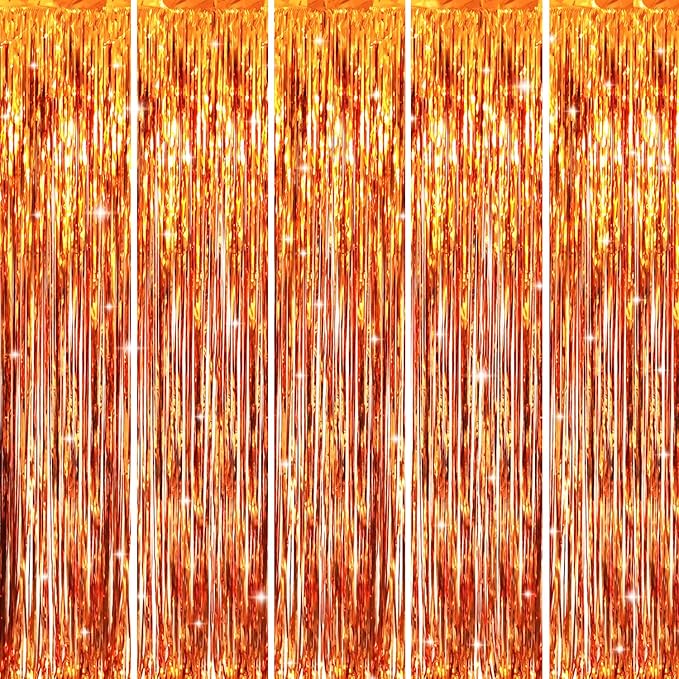 GOER 3.2 ft x 8.2 ft Metallic Tinsel Foil Fringe Curtains Party Photo Backdrop by GOER