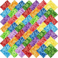 4"x 4" 200 PCS 100% Cotton Floral Fabric Squares Bundles Quilting Supplies by newamishquilt
