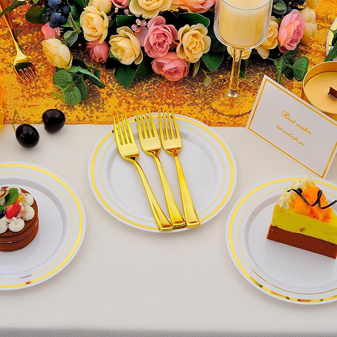 120pcs Gold Dessert Plates - Image 2