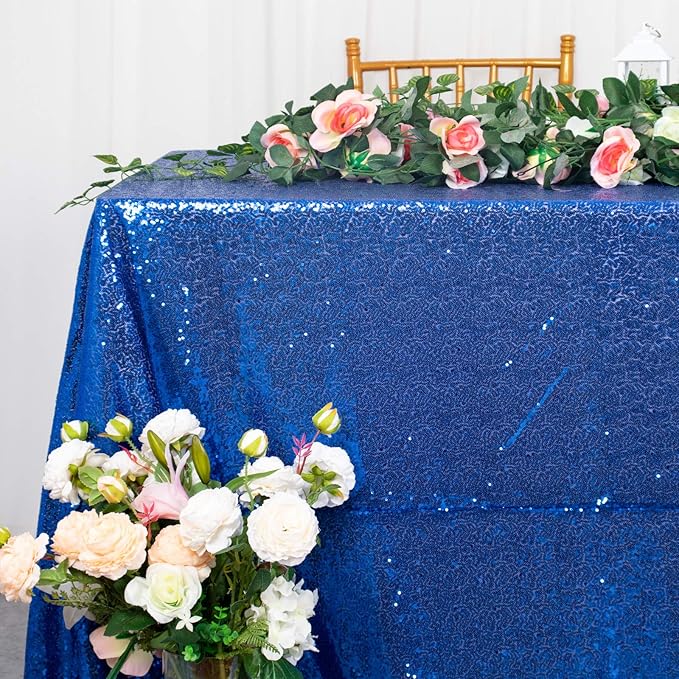 ShinyBeauty Royal Blue Table Cloths - Image 2