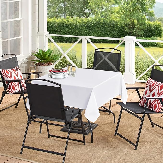 sancua White Square Tablecloths 70x70 Inch - Image 3