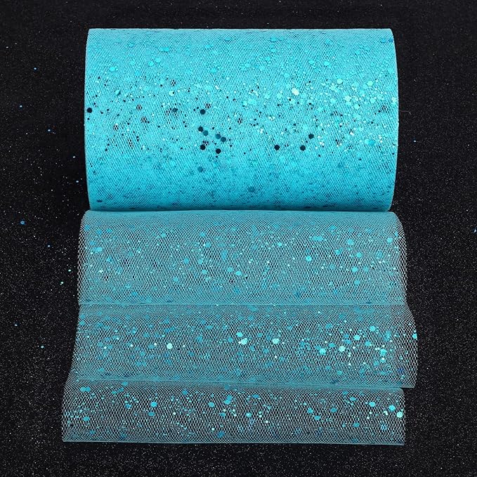 Glitter Tulle Rolls, 6” by 50 Yards Sparkling Tulle Spool Ribbon Sequin Tulle - Image 4