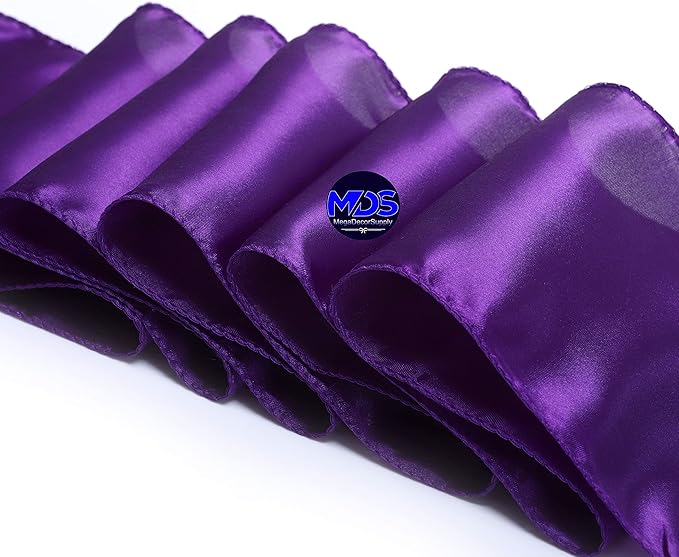 MDS Pack of 100 PCS Satin Chair Sashes Charmeuse Sateen Dining Chair Bows - Image 4