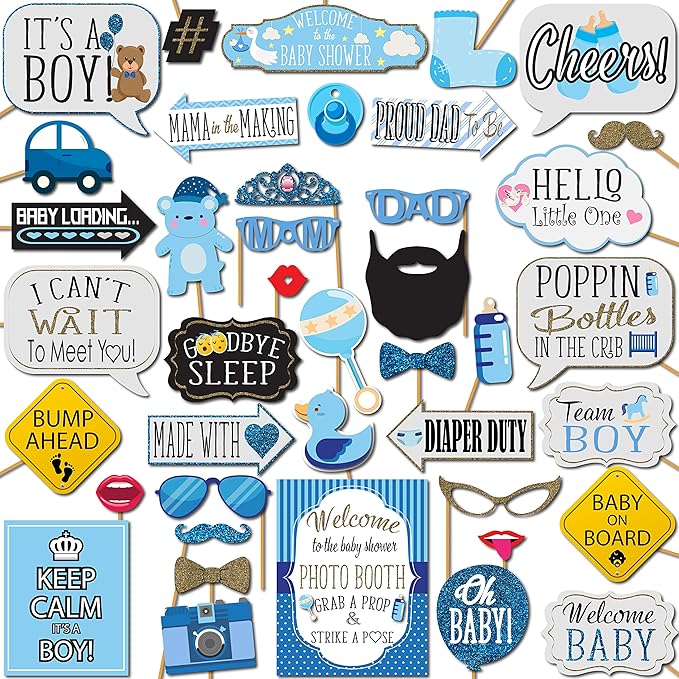 Boy Baby Shower Photo Booth Props by OutsideTheBooth