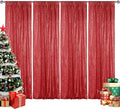 Sugargirl Red Sequin Backdrop Curtain 4 Panels 2FTx8FT Glitter Red Background by Sugargirl