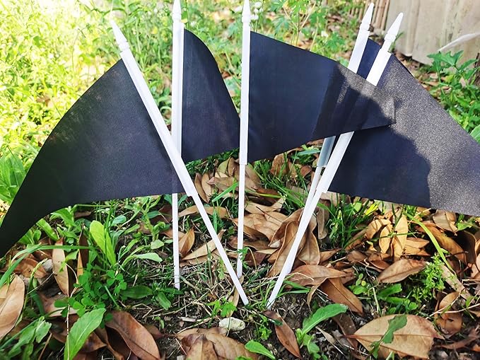 12 Pack Black Pennant Flags Small Mini Hand Held Solid Color Pennant On Sticks - Image 7