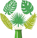 20pcs Glitter Tropical Leaves Centerpiece Decorations by iPartyFun