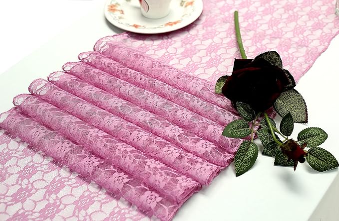 MDS Pack of 15 Wedding 12 x 108 inches Lace Table Runner - Image 2