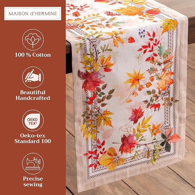 Maison d' Hermine Table Runner 100% Cotton Single Layer Table Runners 72 inches - Image 2