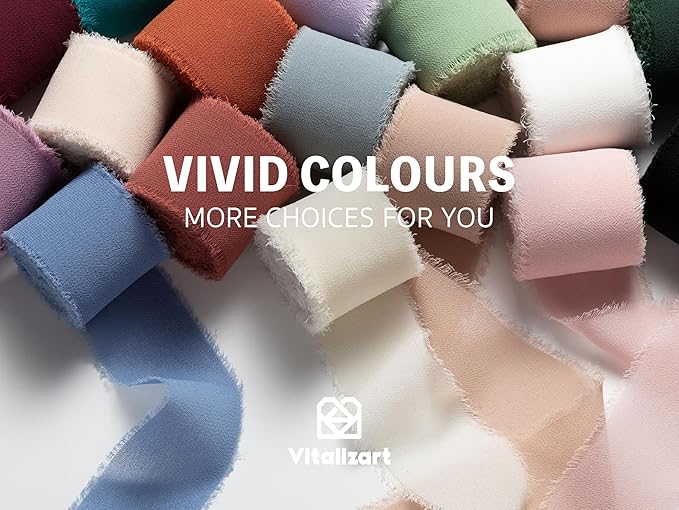 Vitalizart Chiffon Silk Ribbon Handmade Fringe 1.5" x 21 Yd Lavender Light - Image 4