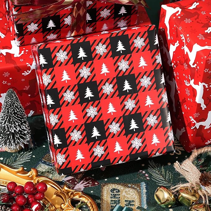 Ulmasinn Reversible Christmas Wrapping Paper Roll - Image 5