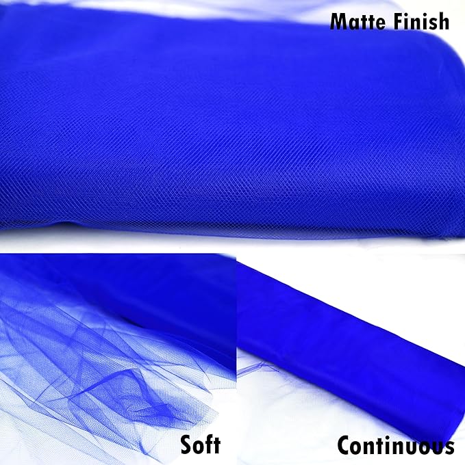 Craft And Party, Royal Blue Fabric Tulle Roll 54 Inch by 40 Yards Fabric Tulle - Image 4