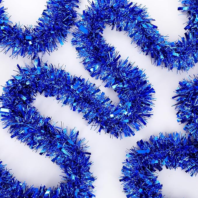 72 Feet Christmas Tinsel Garland Shiny Metallic Tinsel Twist Garland Streamers - Image 4
