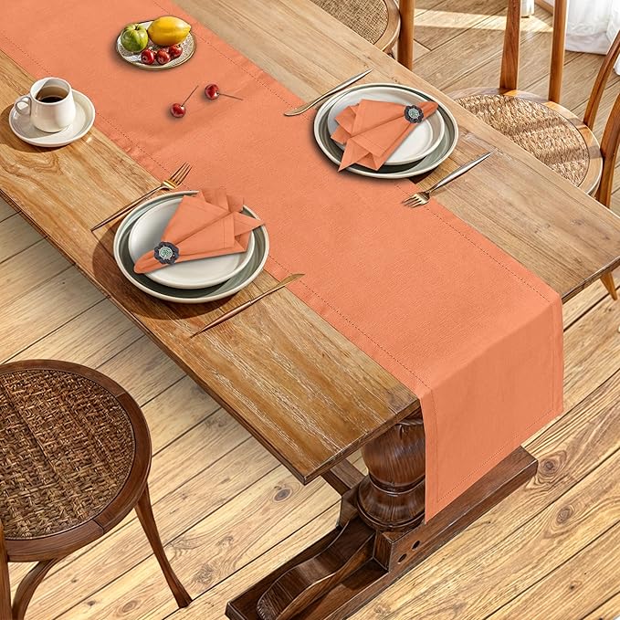 Ruvanti Linen Table Runner 108 Inches, Classic Hemstitch, Non-Slipping - Image 5