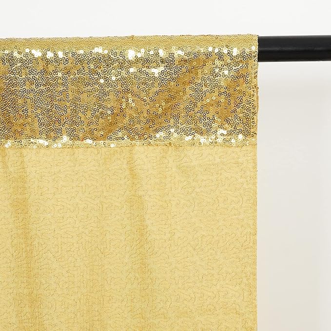 Poise3EHome 7Ft x 7Ft Gold Sequin Backdrop, Glitter Thick Satin Sequin - Image 6