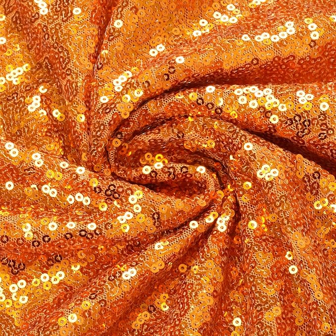 Eternal Beauty Orange Sequin Backdrop, 6x8 Ft Halloween Glitter Background - Image 6
