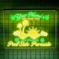 Personalized Pool Side Paradise Neon Sign, Custom Name LED Light, Tropical by LULMicaLedSign