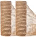 Ribbli 2 Rolls Burlap Mesh Ribbon, 10 inch x 30 feet Each Roll, Natural by Ribbli