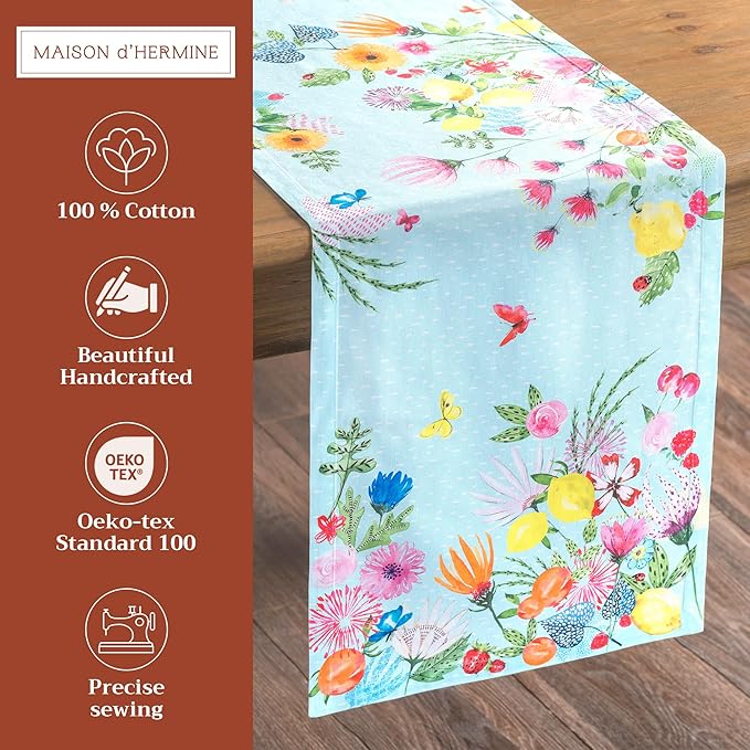 Maison d' Hermine Table Runner 100% Cotton Single Layer Table Runners 72 inches - Image 2