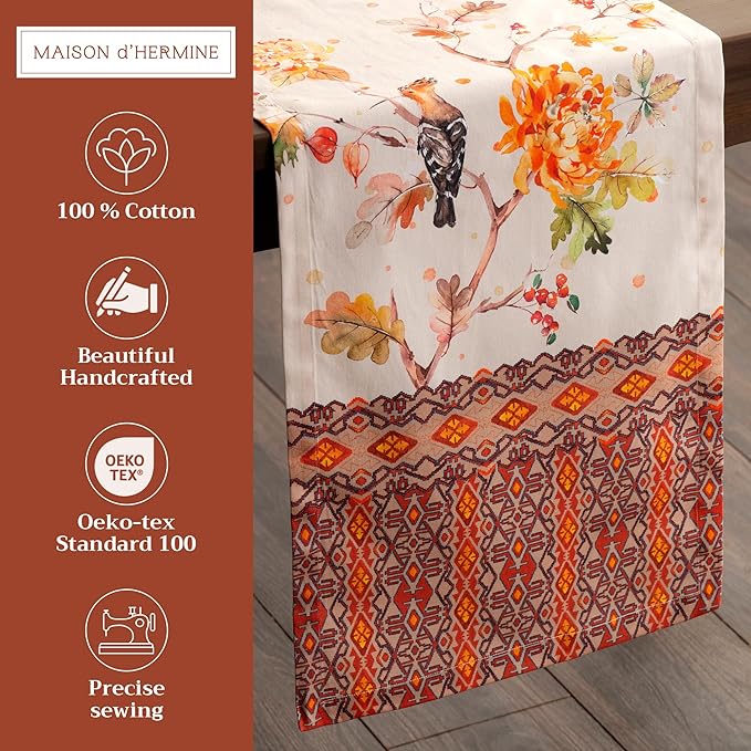 Maison d' Hermine Table Runner 100% Cotton Single Layer Table Runners 72 inches - Image 2