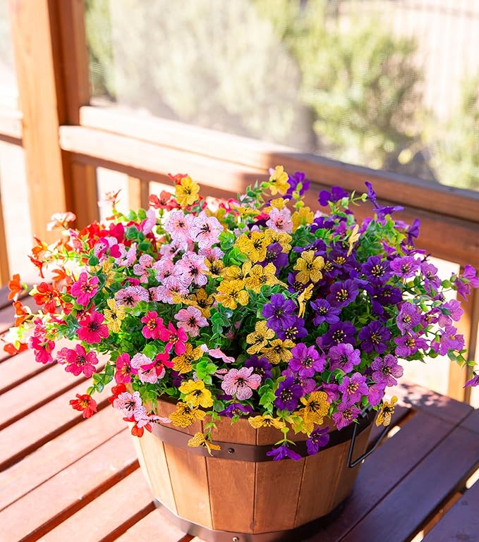 HyeFlora Artificial Flowers for Outdoor Indoor Garden Home Decoration, Faux - Image 5