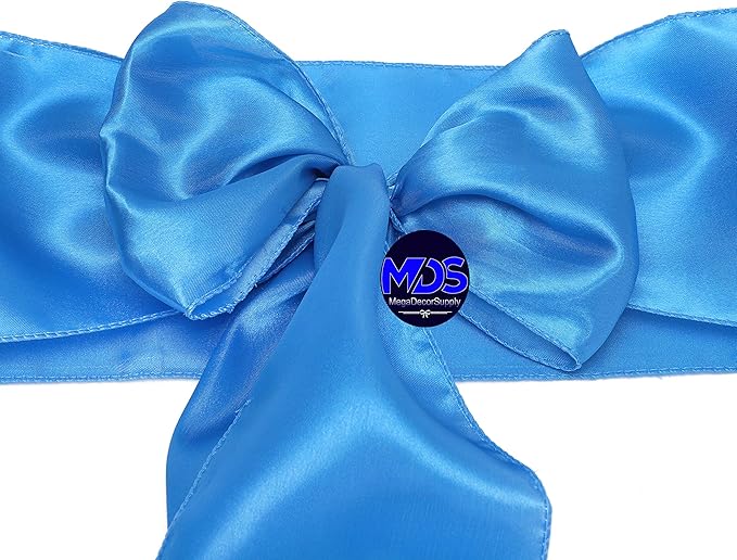 MDS Pack of 200 PCS Satin Chair Sashes Charmeuse Sateen Dining Chair Bows - Image 3