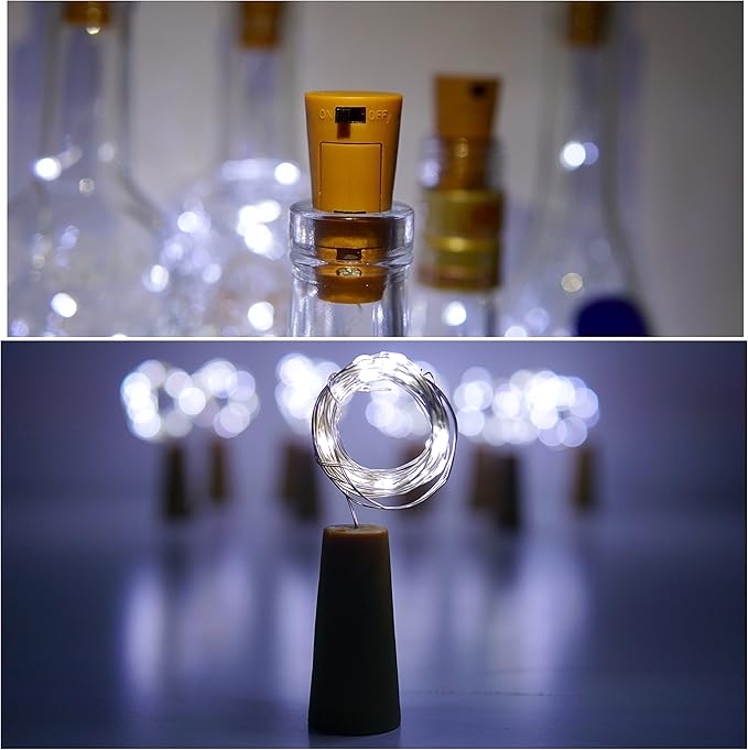 Wine Bottle Lights with Cork Switch, 15 LED 8 Pack Battery Operated Mini Fairy - Image 6