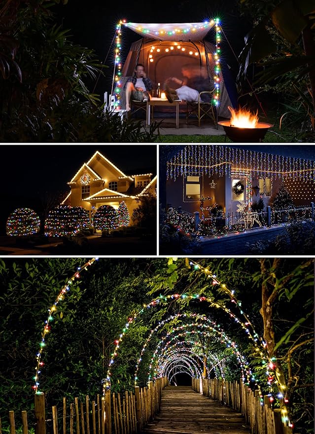 Outdoor Fairy Lights Battery Operated, 2 Pack Firecracker Twinkle String Lights - Image 5