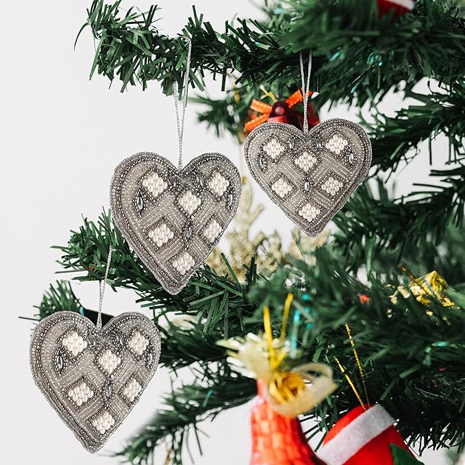 Beaded Heart Hanging Ornaments - Image 9