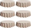 Fitable Faux Linen Round Tablecloths 60 Inches by Fitable