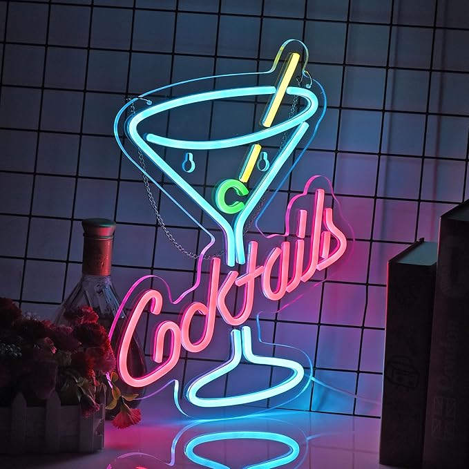 Cocktails Neon Sign for Wall Decor Man Cave Bar Home Art Neon Light LED Neon - Image 5