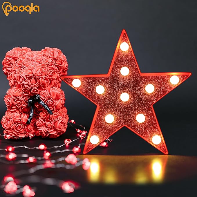 Pooqla Star Marquee Lights, Glitter LED Marquee, Christmas Decoration - Image 2