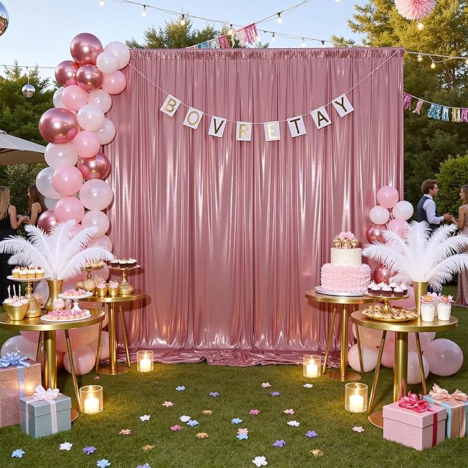 20ftx10ft Rose Gold Sequin Backdrop Curtain Panels - Image 7