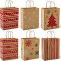 MESHA Christmas Gift bags 24Pcs 8.6x7x3.3'' Kraft Paper Bags by MESHA