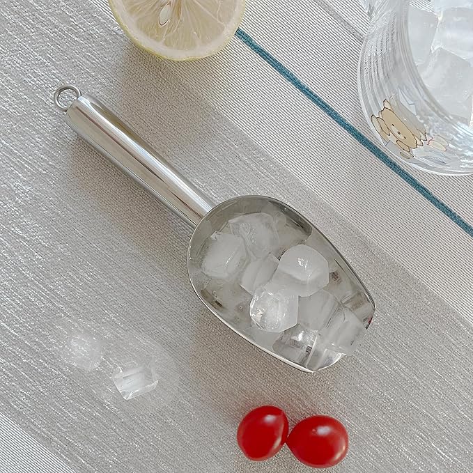 Metal Ice Scoop 3 Oz, Small Stainless Steel Ice scooper - Image 2
