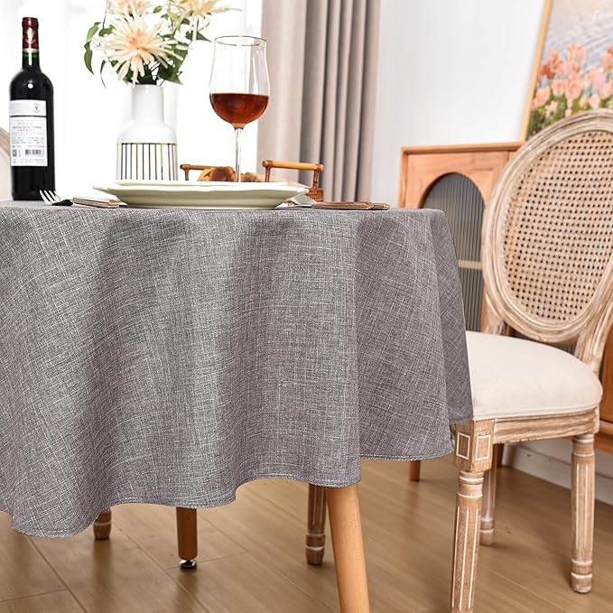 Fitable Linen Textured Tablecloths 60 Inches Round - Image 9
