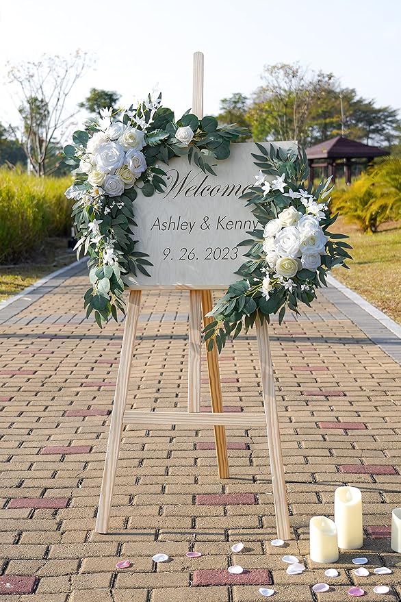 ponatia Wedding Arch Flowers, Artificial White Wedding Flowers - Image 2