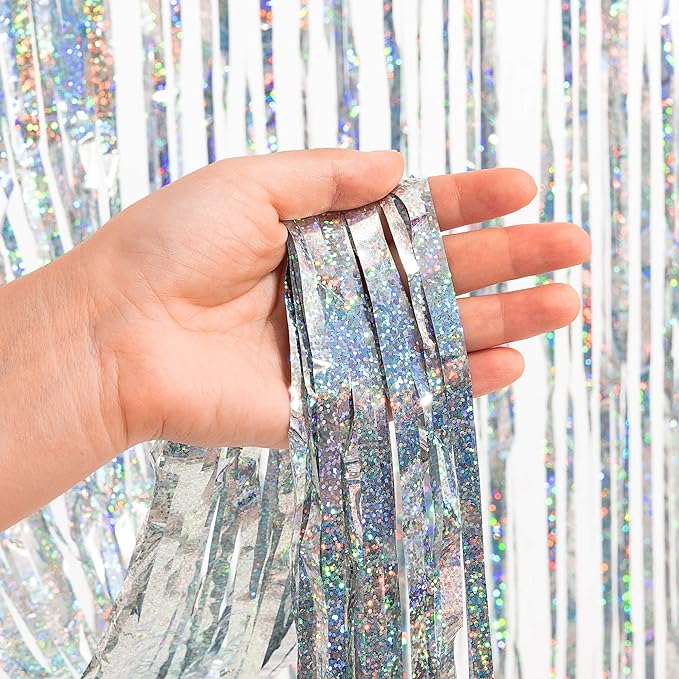 Silver Foil Fringe Tinsel Backdrop - Image 8