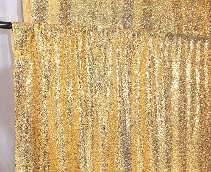 Poise3EHome Gold Sequin Backdrop, 8FT x 8FT Sequin Photography Backdrop Curtain - Image 6