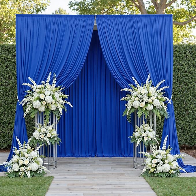 10x10 ft Wrinkle Free Royal Blue Backdrop Curtains - Image 7
