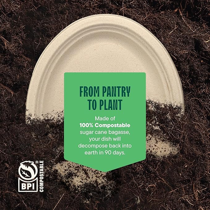 100% Compostable Oval Paper Plates - Image 5