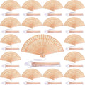 Qunclay 60Pcs Wooden Hand Fans Folding Wedding Fans by Qunclay